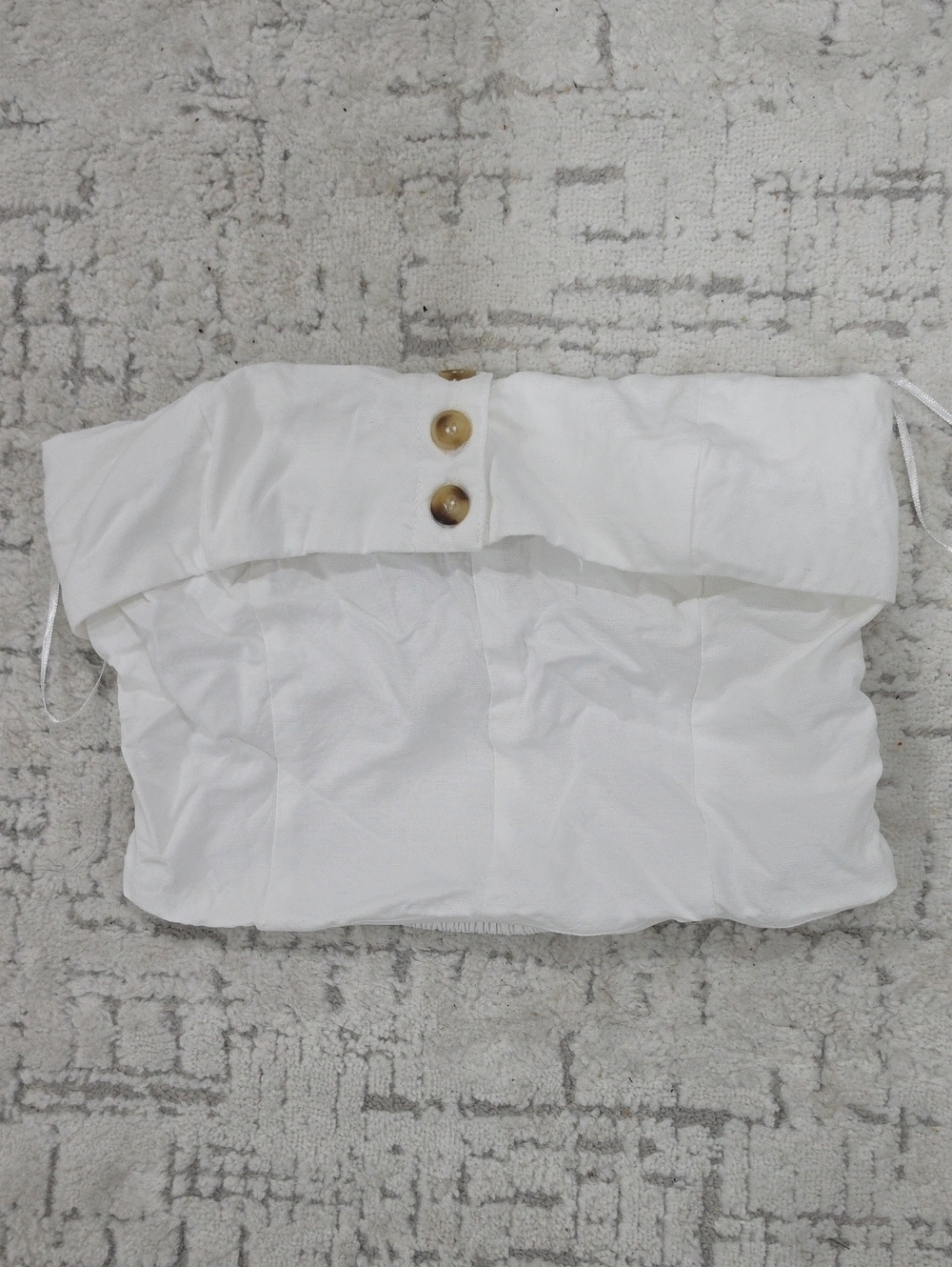 Vici White Strapless Button-Front Tube Top